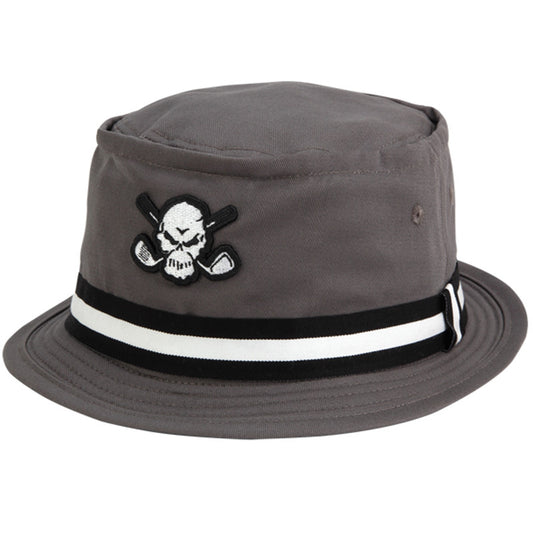 Premium Bucket Golf Hat w/ Skull (Grey)