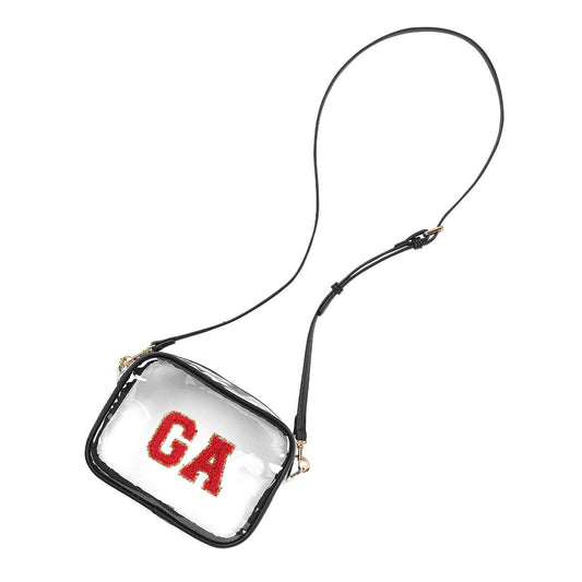 Red GA Georgia Varsity Letters Black Clear Blair Purse