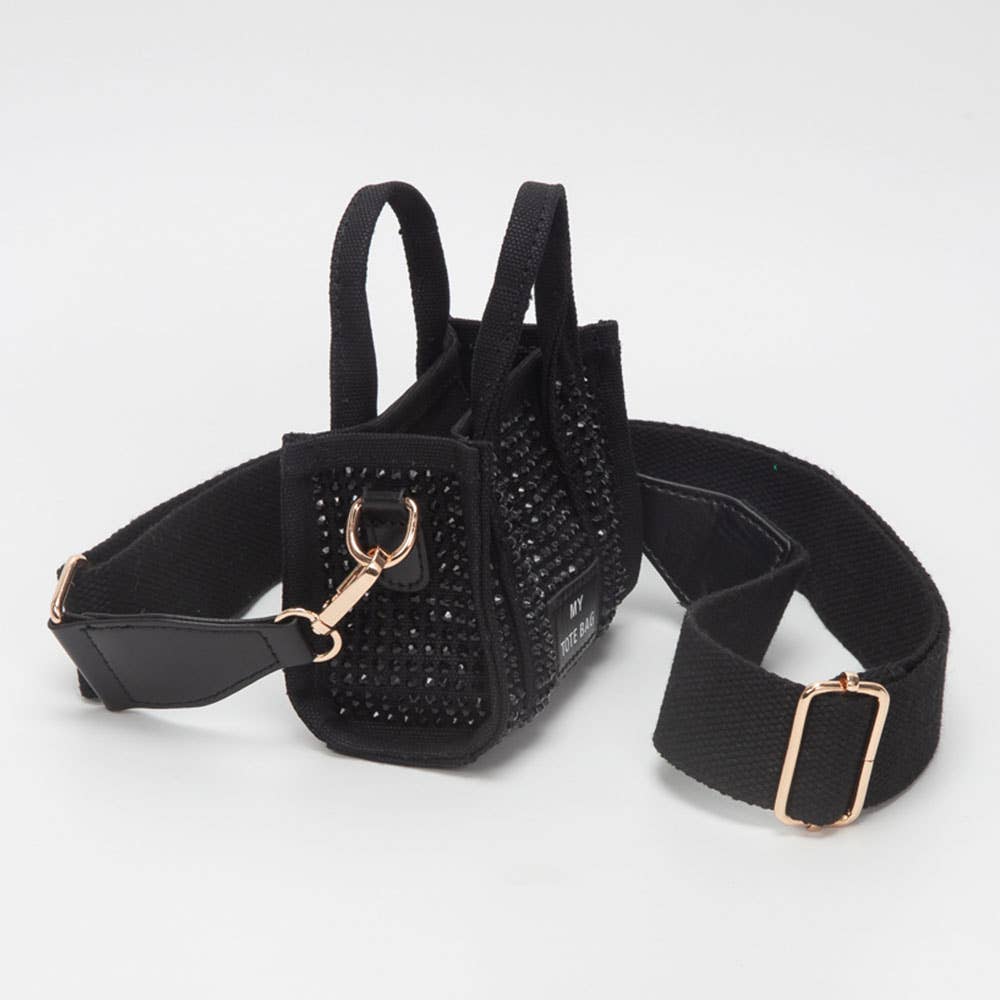 Rhinestone Studded Mini My Tote Crossbody Bag