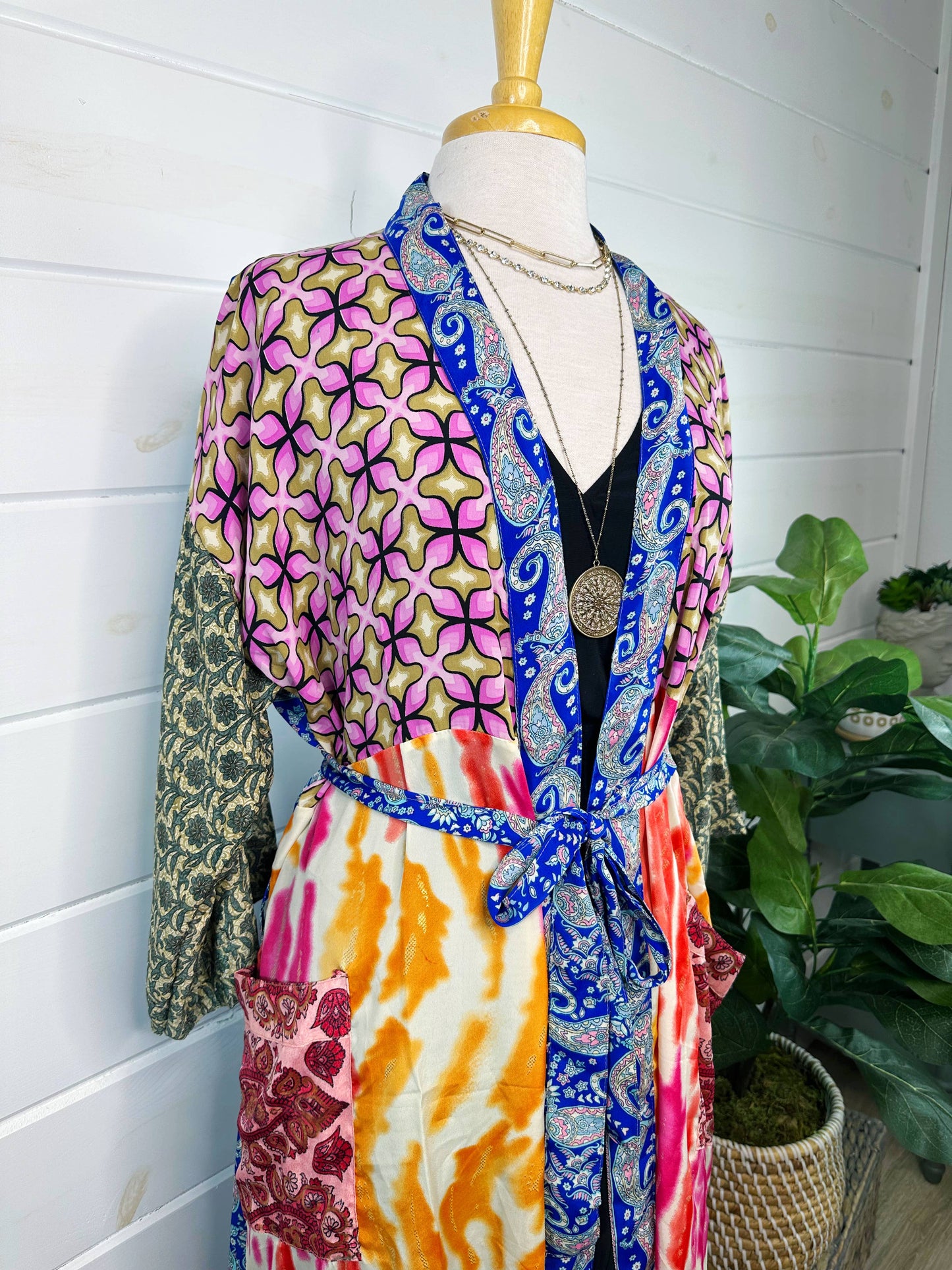 Patchwork Silk Kimono Robe