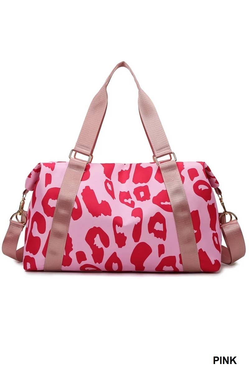 Leopard Print Large Duffle Bag