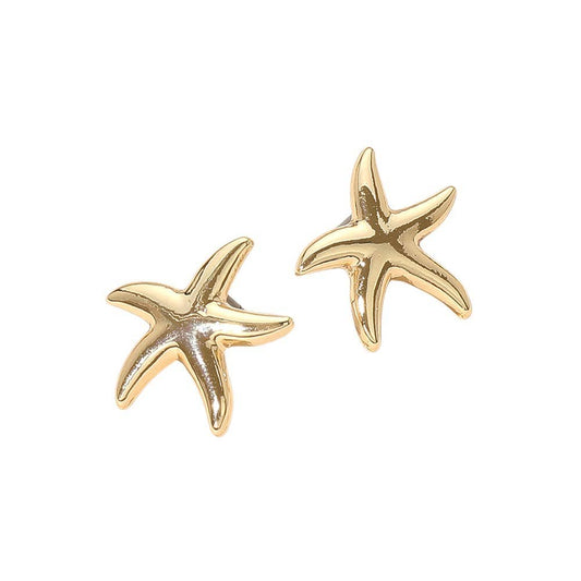 Metal Starfish Stud Earrings