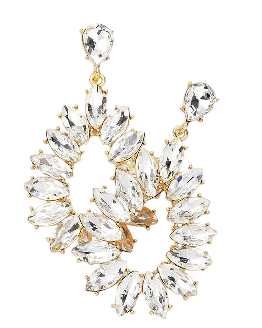 Marquise Stone Teardrop Dangle Earrings