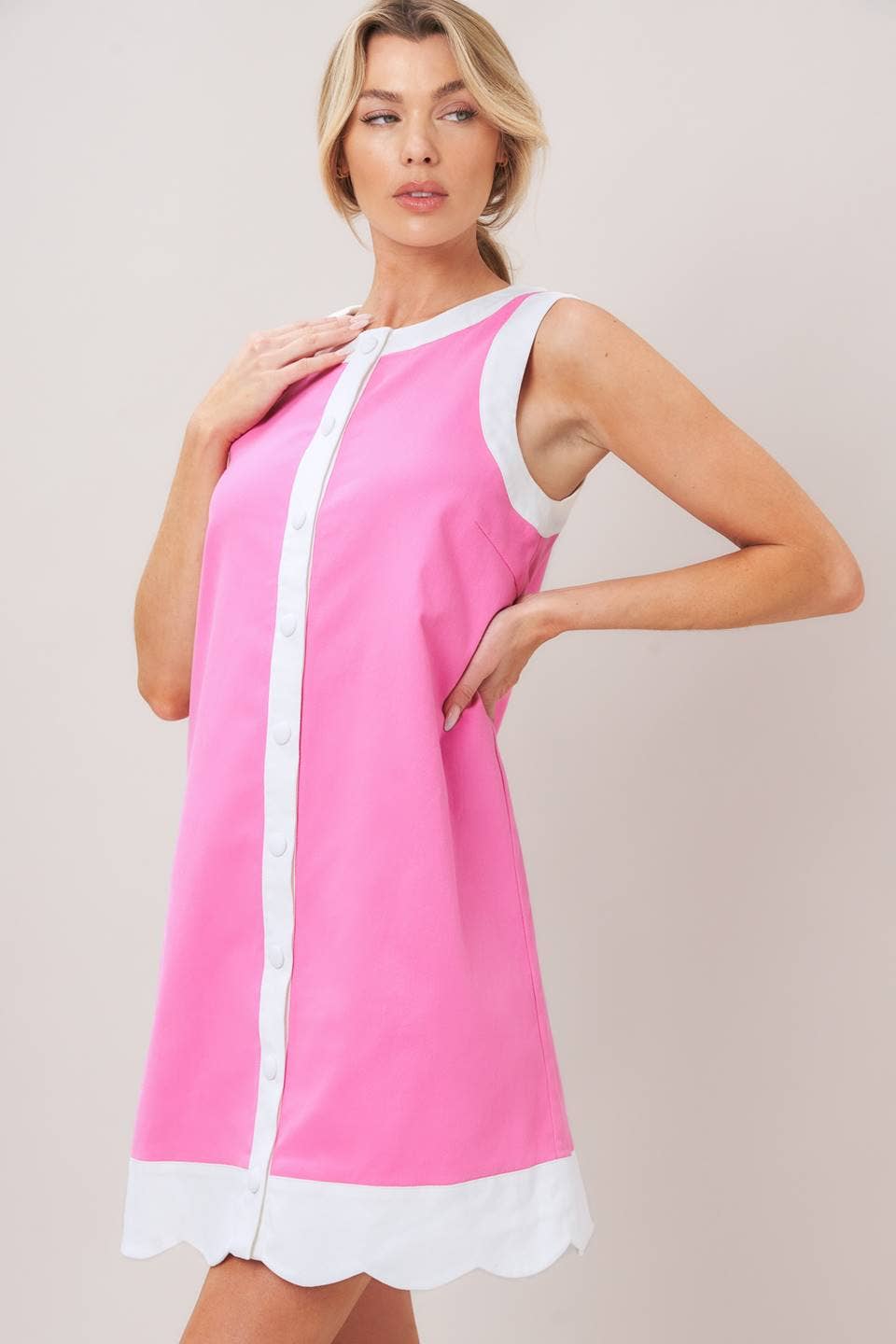 Pretty In Pink Scallop Dress