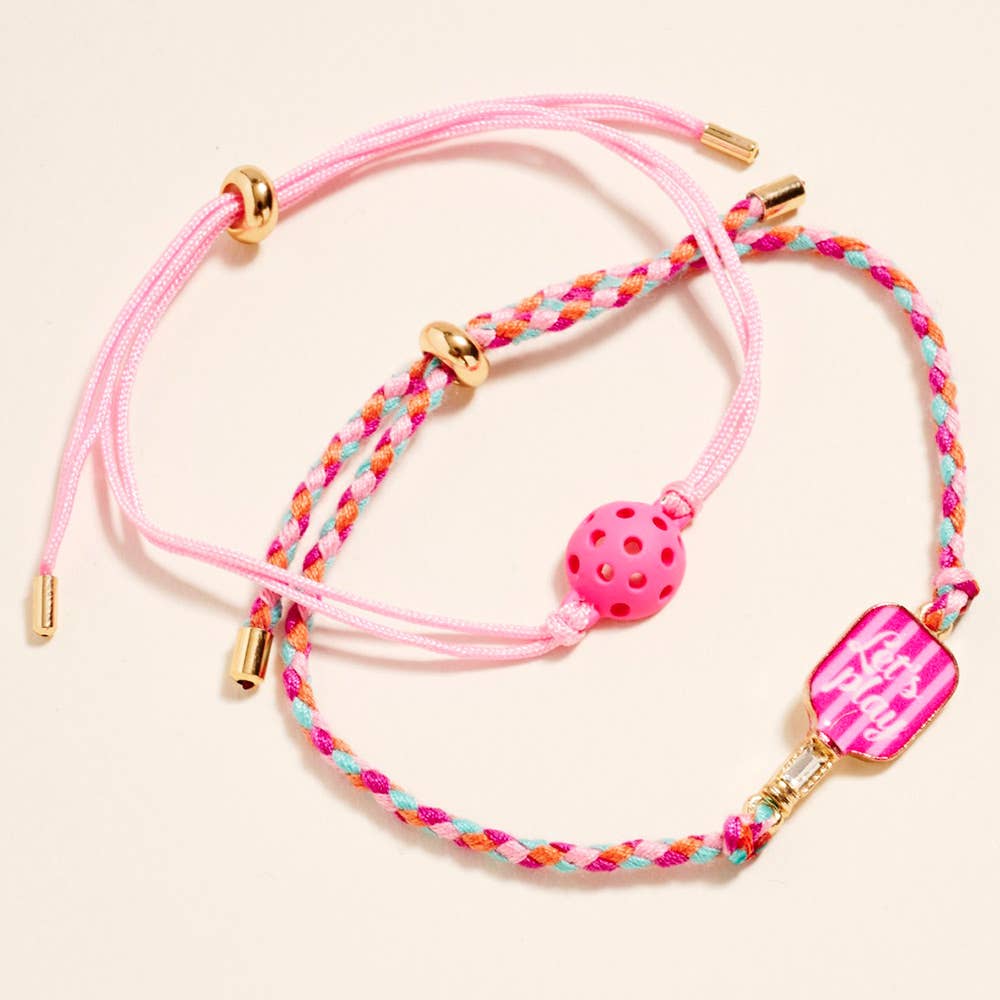 Lets Play Pickleball Pull Tie Bracelets