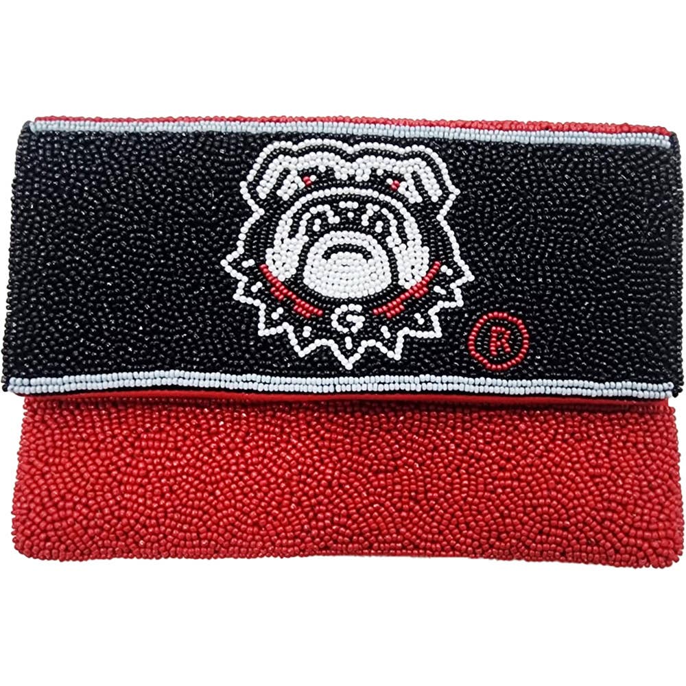 Georgia Bulldog Beaded Crossbody Bag