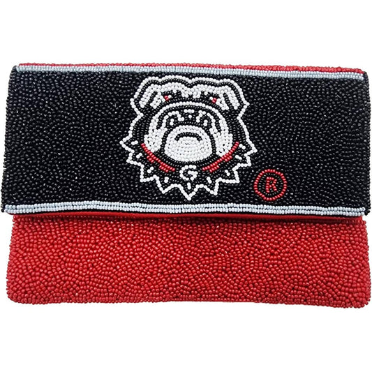Georgia Bulldog Beaded Crossbody Bag