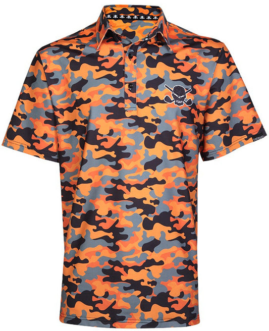 Camo Cool-Stretch Golf Shirt (Orange)