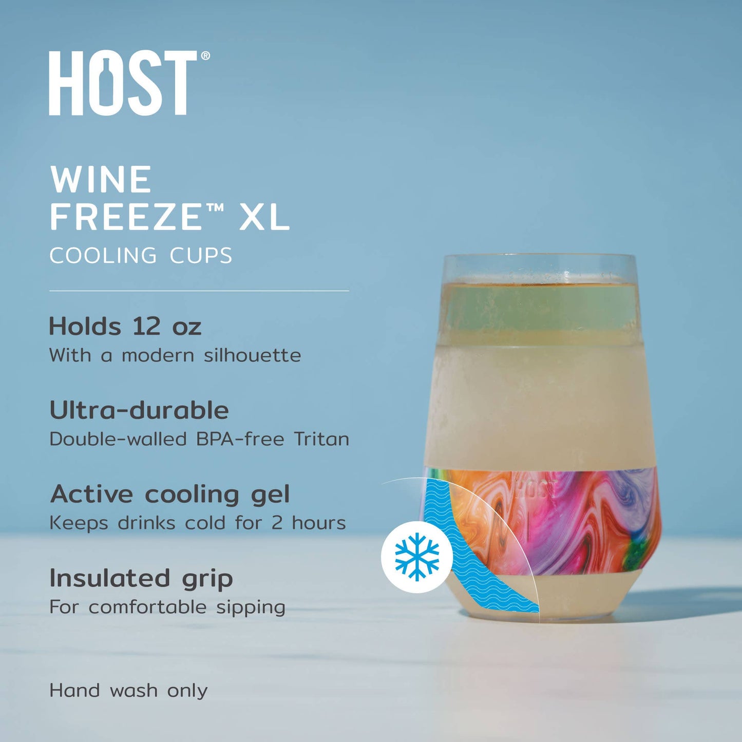 Unicorn Swirl Wine FREEZE™ XL Cooling Cup