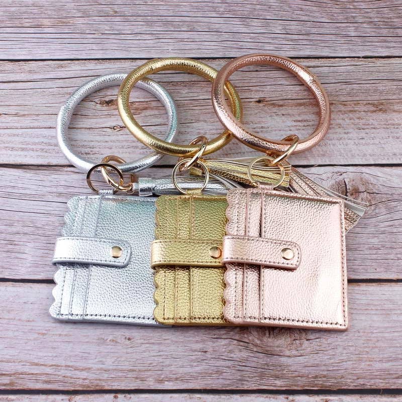 Scalloped Card Holder Keyring Wallet
