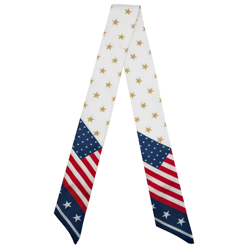 American USA Flag Print Skinny Scarf