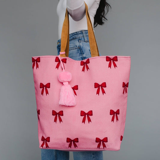 Pink & Red Bow XL Tote