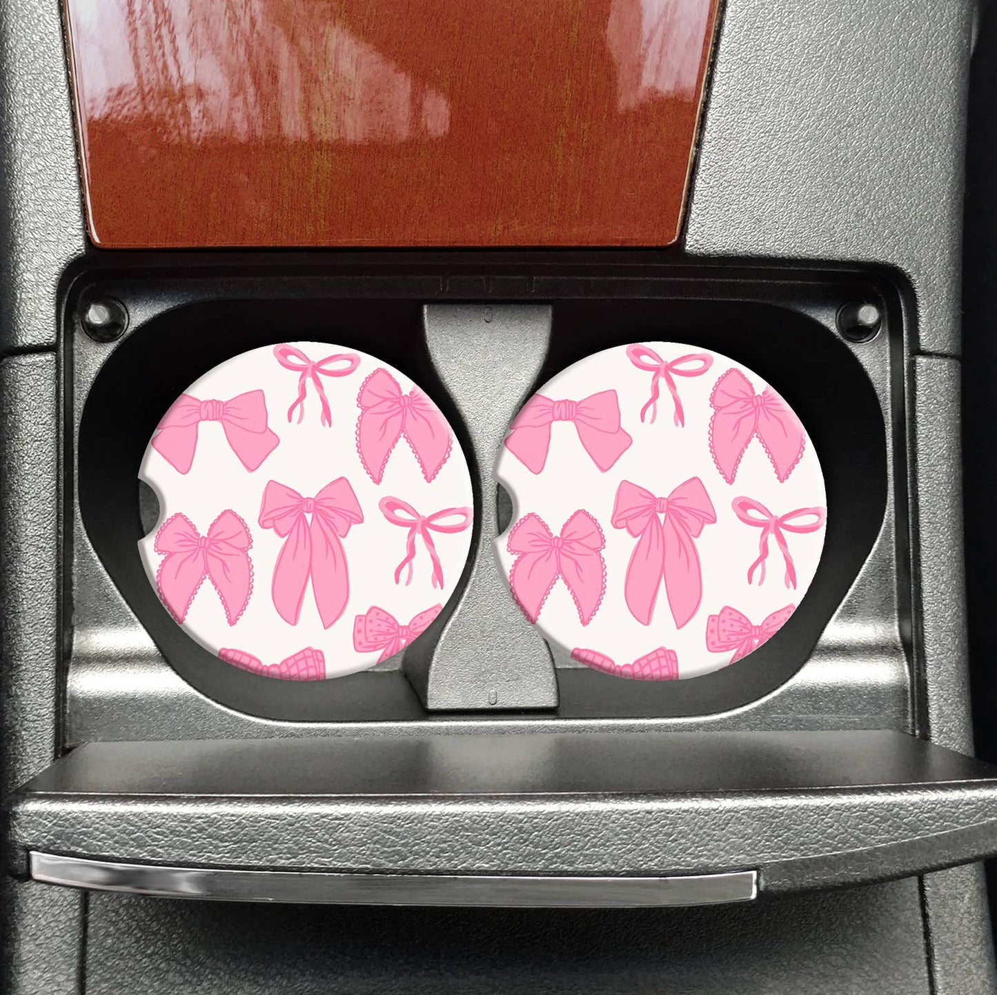 Pink Bows Car Coasters