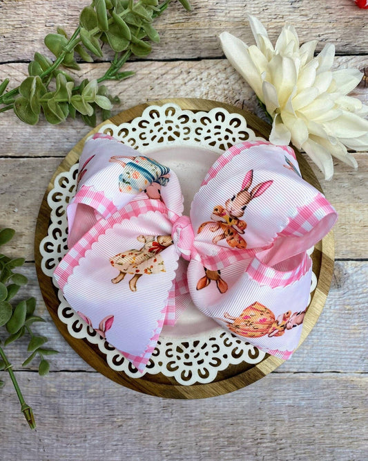 Vintage Easter Gingham Hair Bow