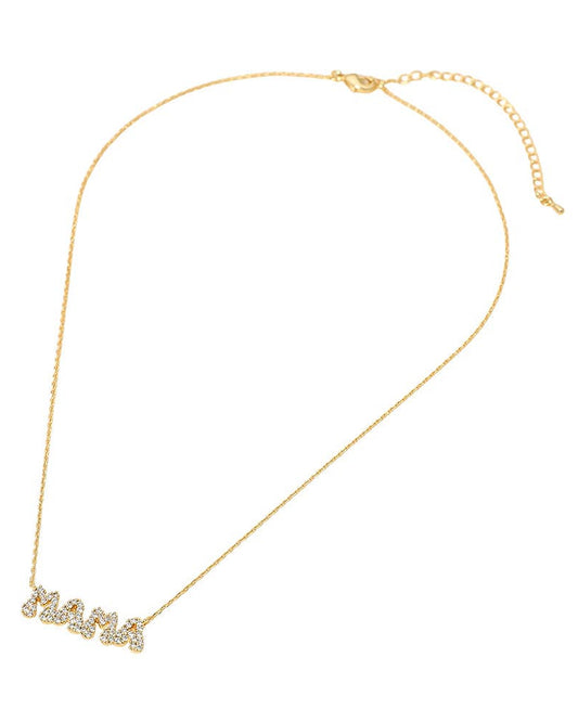 18K MAMA Plate Pendant Necklace