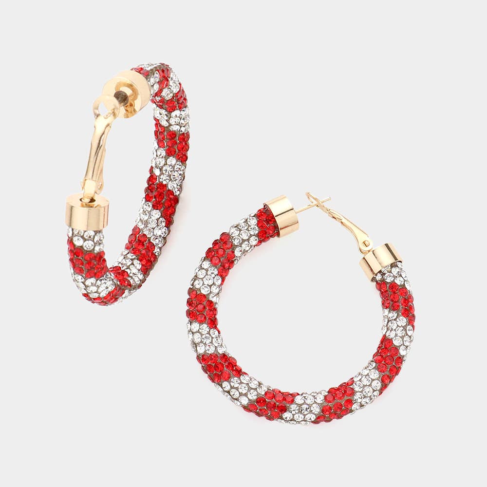 Rhinestone Pave Hoop Earrings
