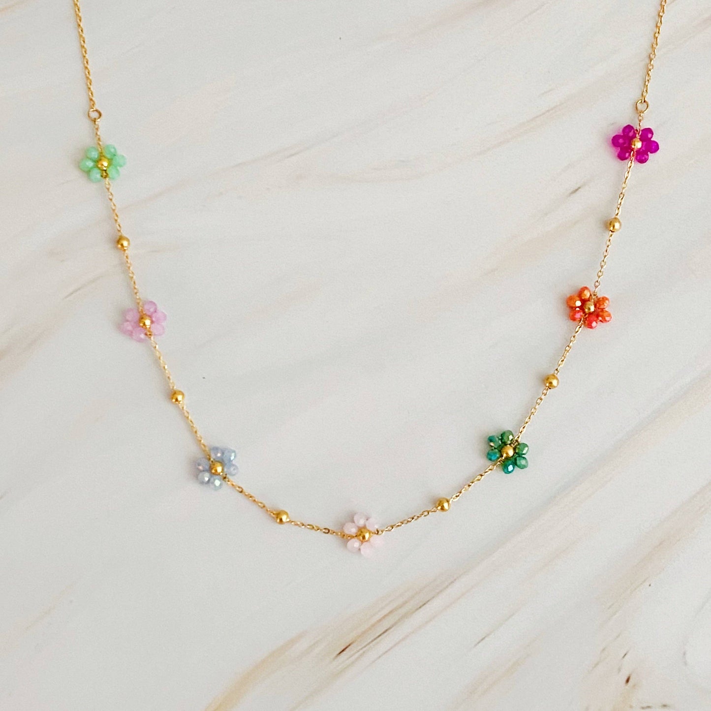 Flower Field Romance Multi Beaded Necklace