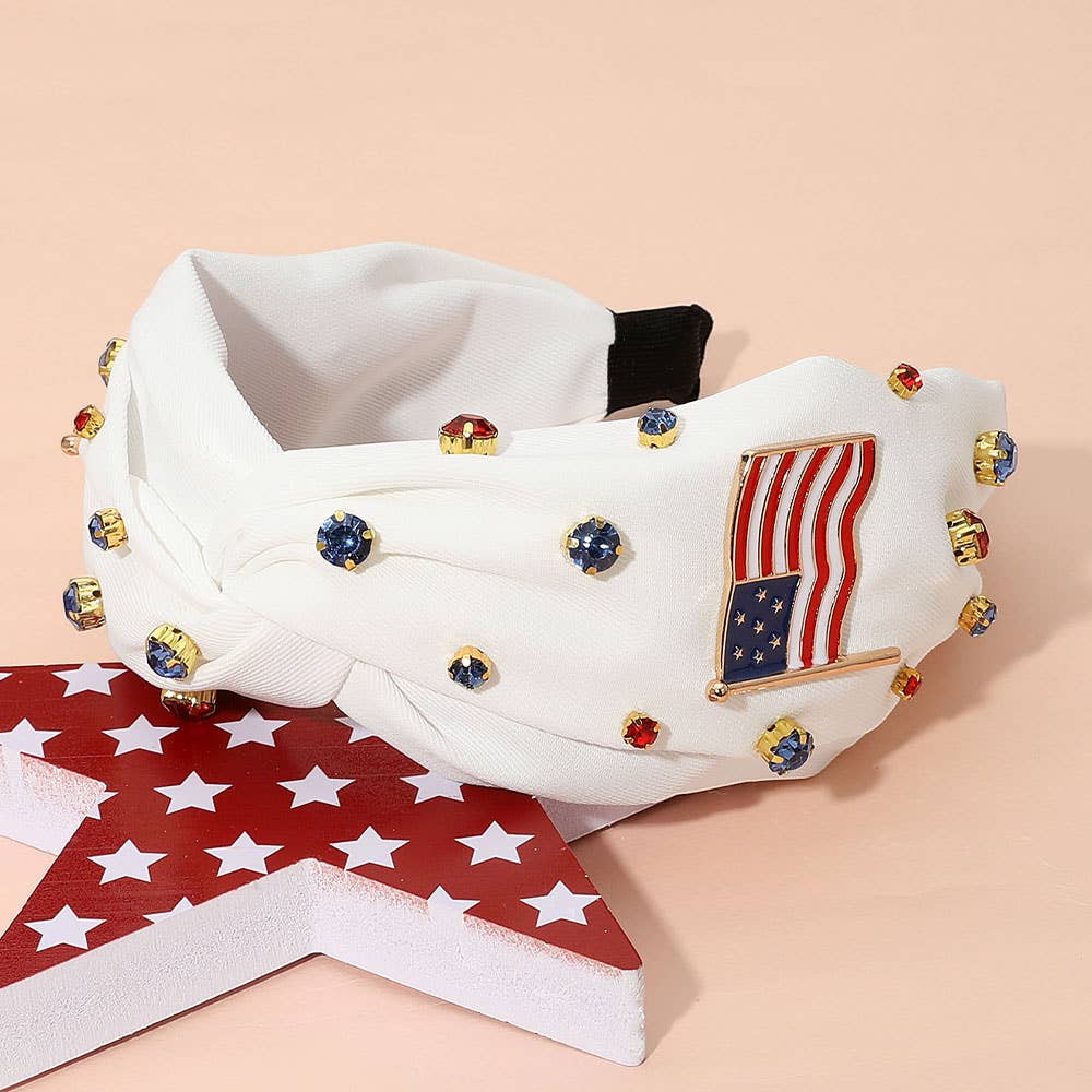 USA Flag Embellished Headband