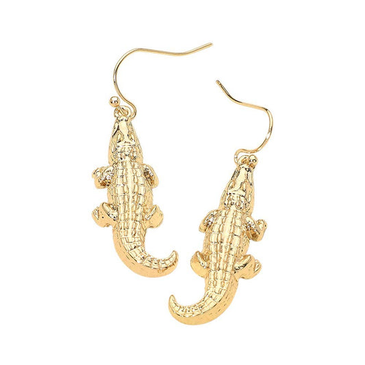 Alligator Charm Drop Earrings