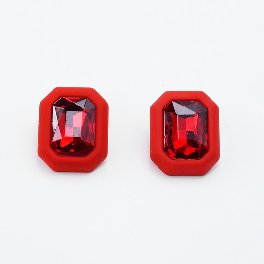 Cherry Glow Stud Earrings