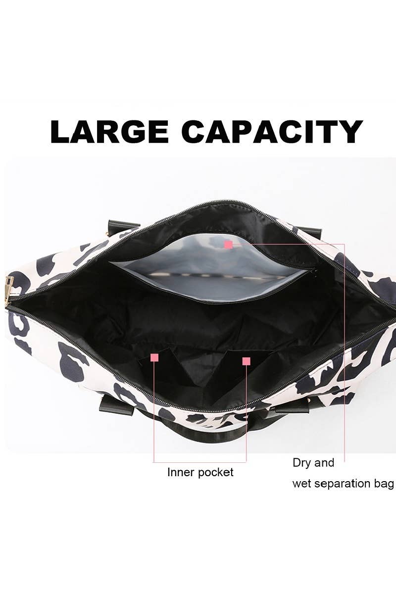 Leopard Print Large Duffle Bag