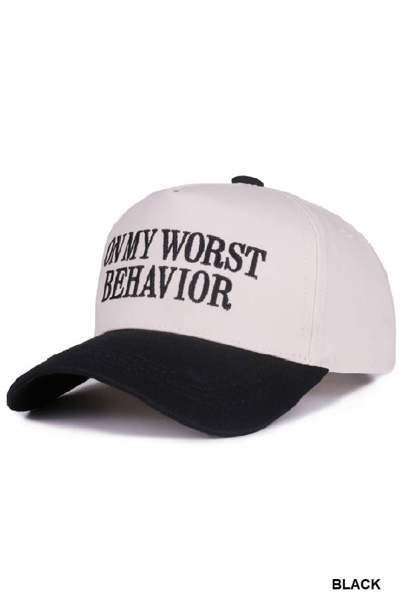 On My Worst Behavior Two Tone Hat