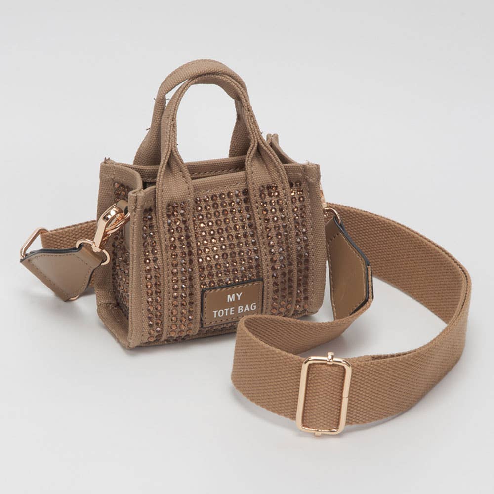 Rhinestone Studded Mini My Tote Crossbody Bag