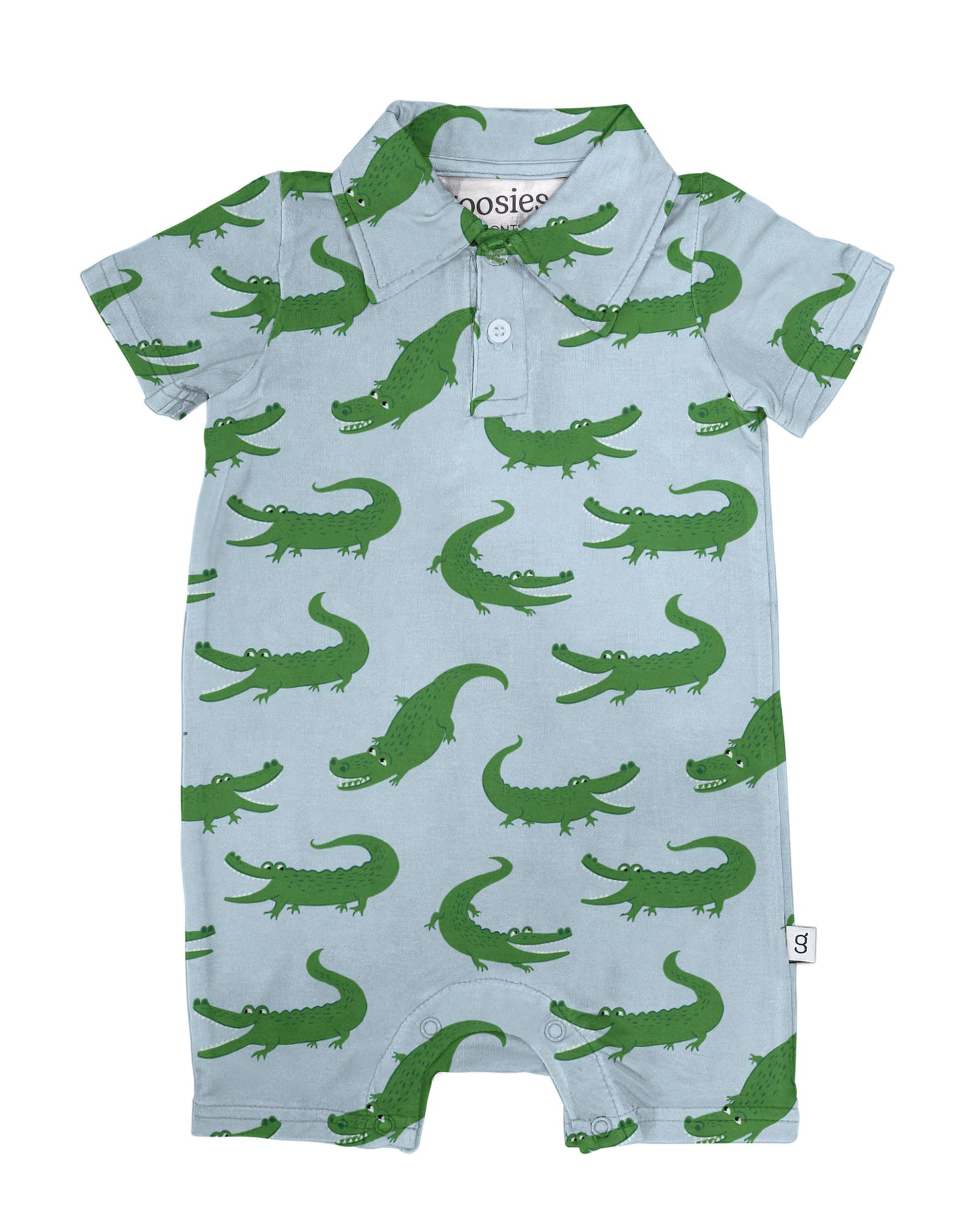 Blue Alligators - SS Polo Romper