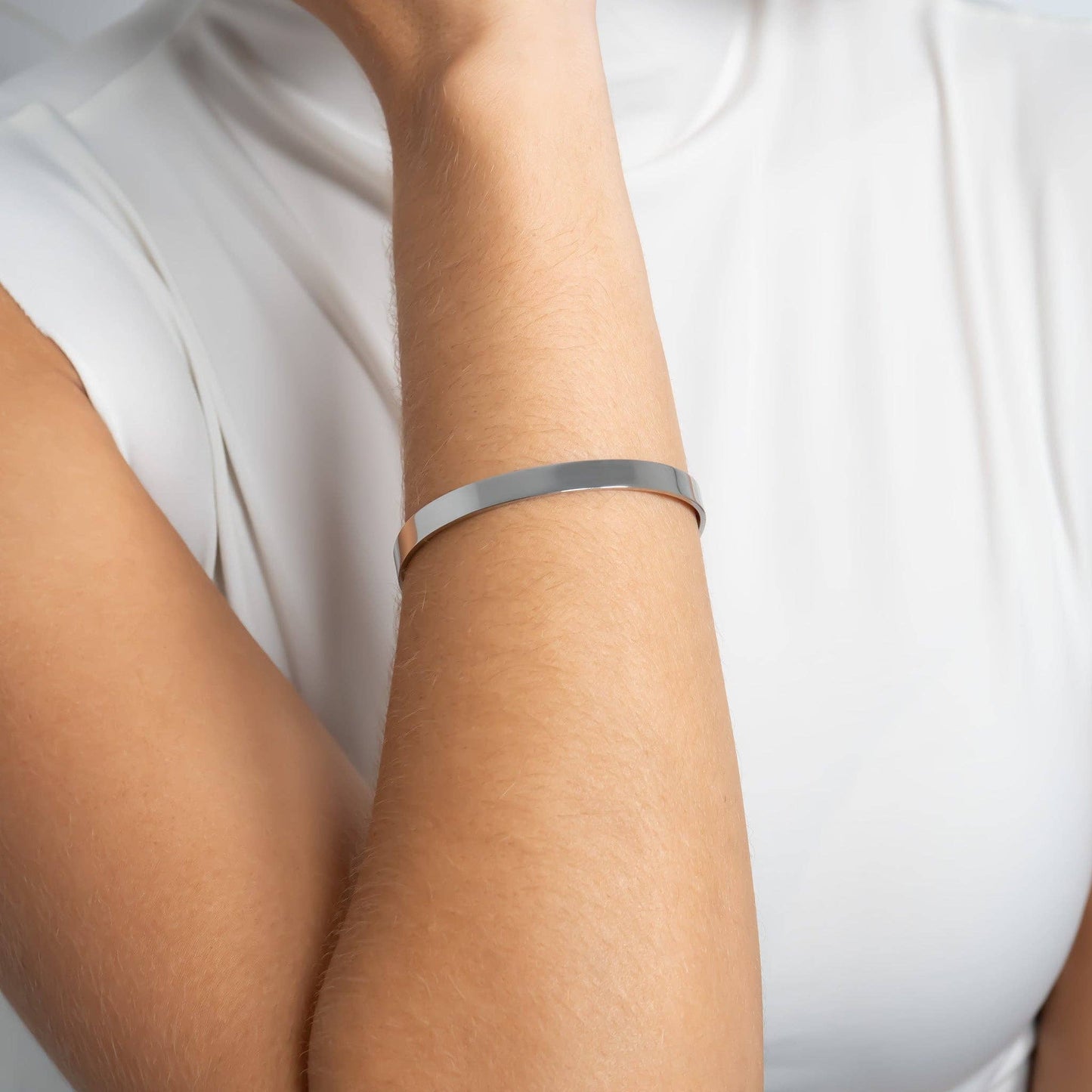 18K Gold PVD Stainless Steel Adjustable Bangle F*ck Cancer