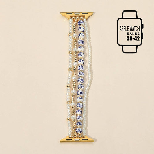 Floral Ceramic Ball  Multi Layered Apple Watch Band