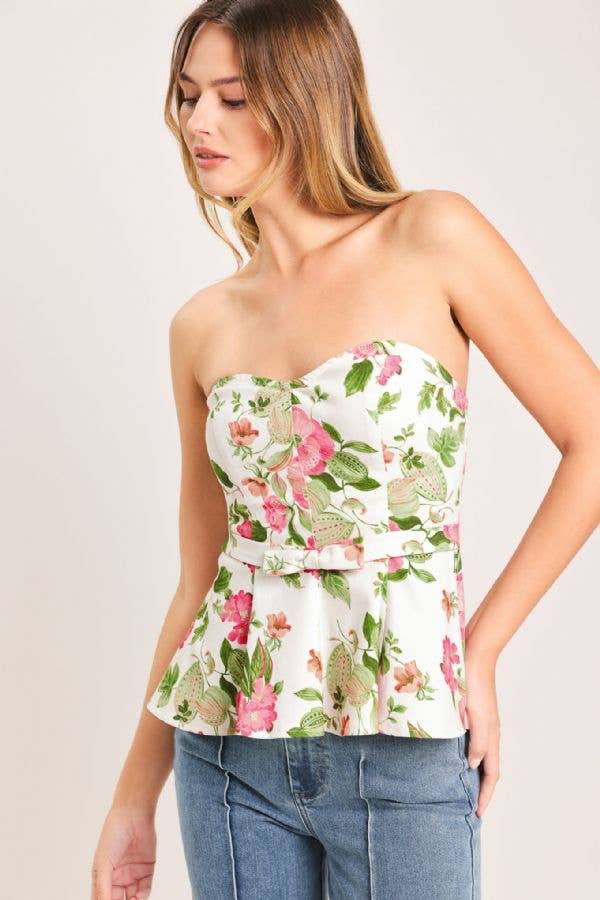Flower Garden Peplum Top