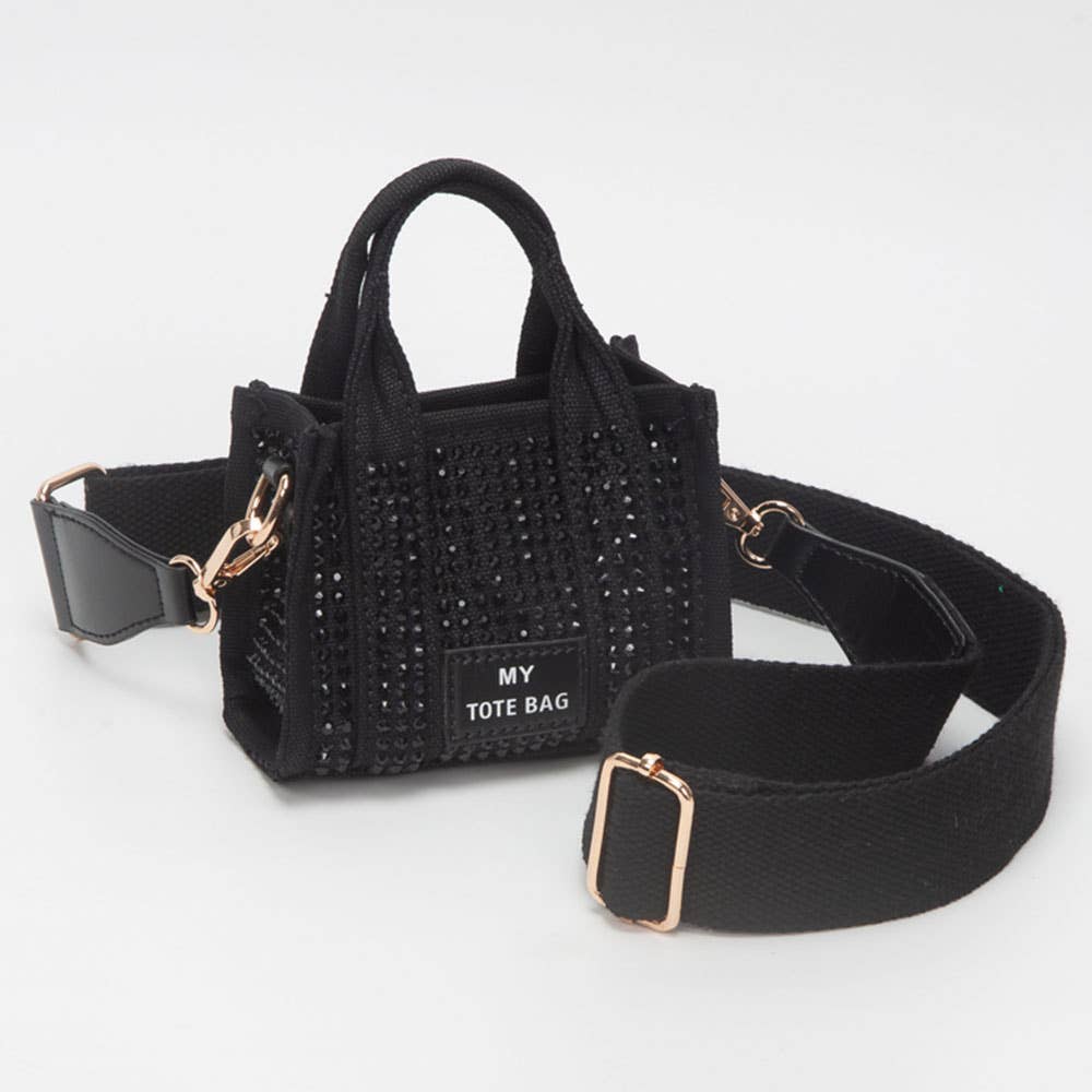 Rhinestone Studded Mini My Tote Crossbody Bag