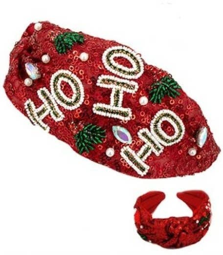 HO HO HO Christmas Holiday Headband