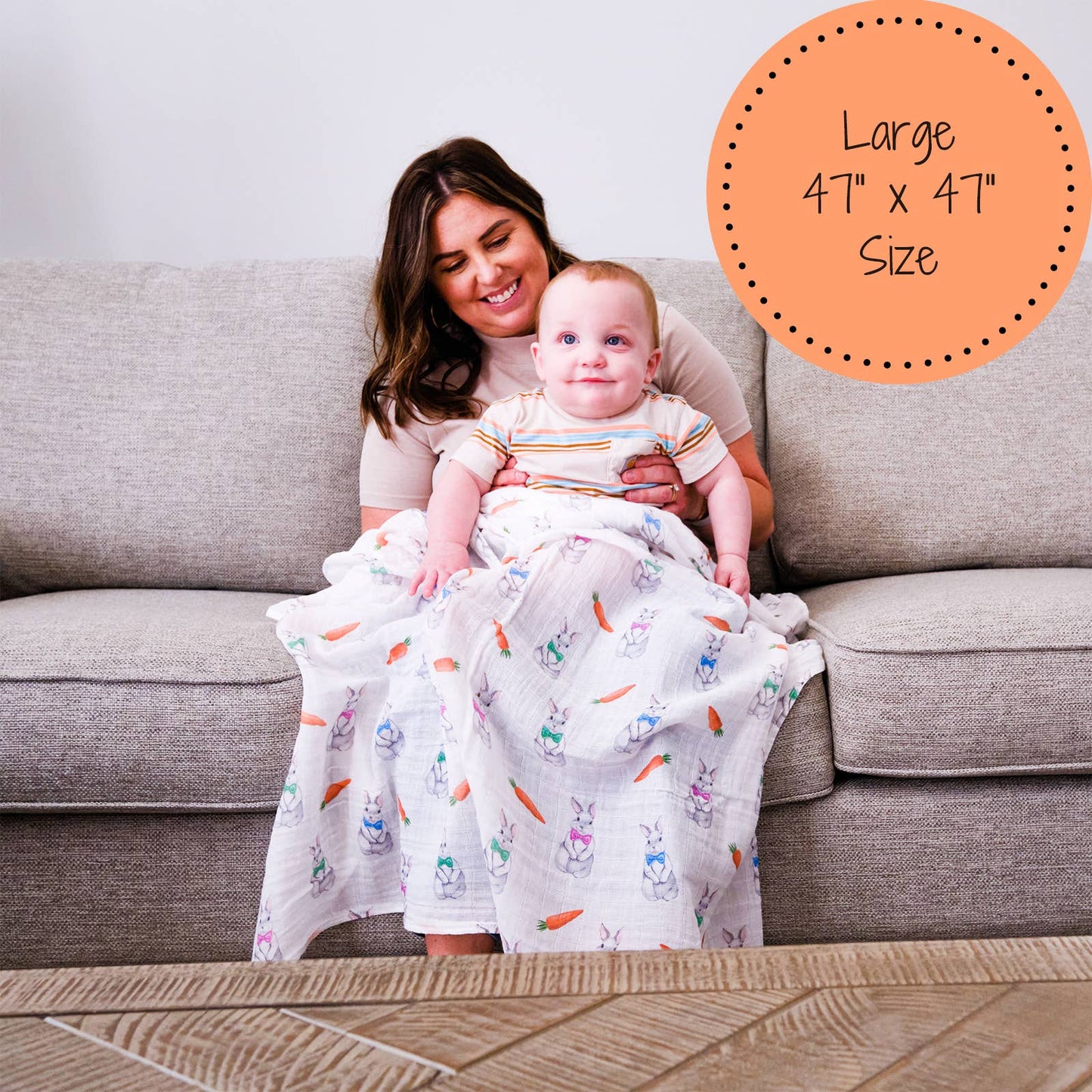 Bunny Easter Baby Muslin Swaddle Blanket