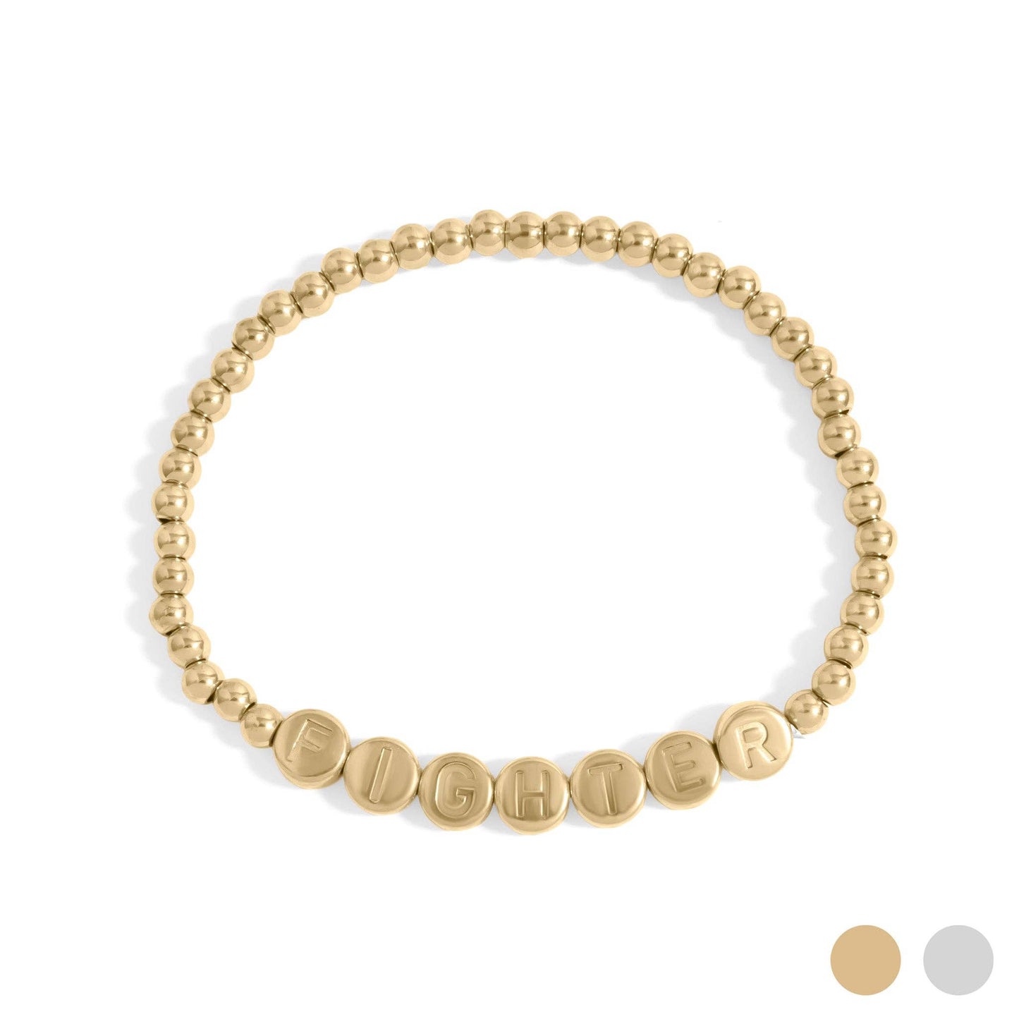 18K Gold PVD Fighter Metal Bead Bracelet