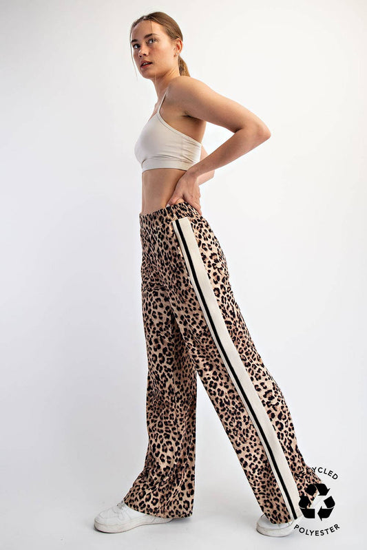 Animal Print Striped Athleisure Pants