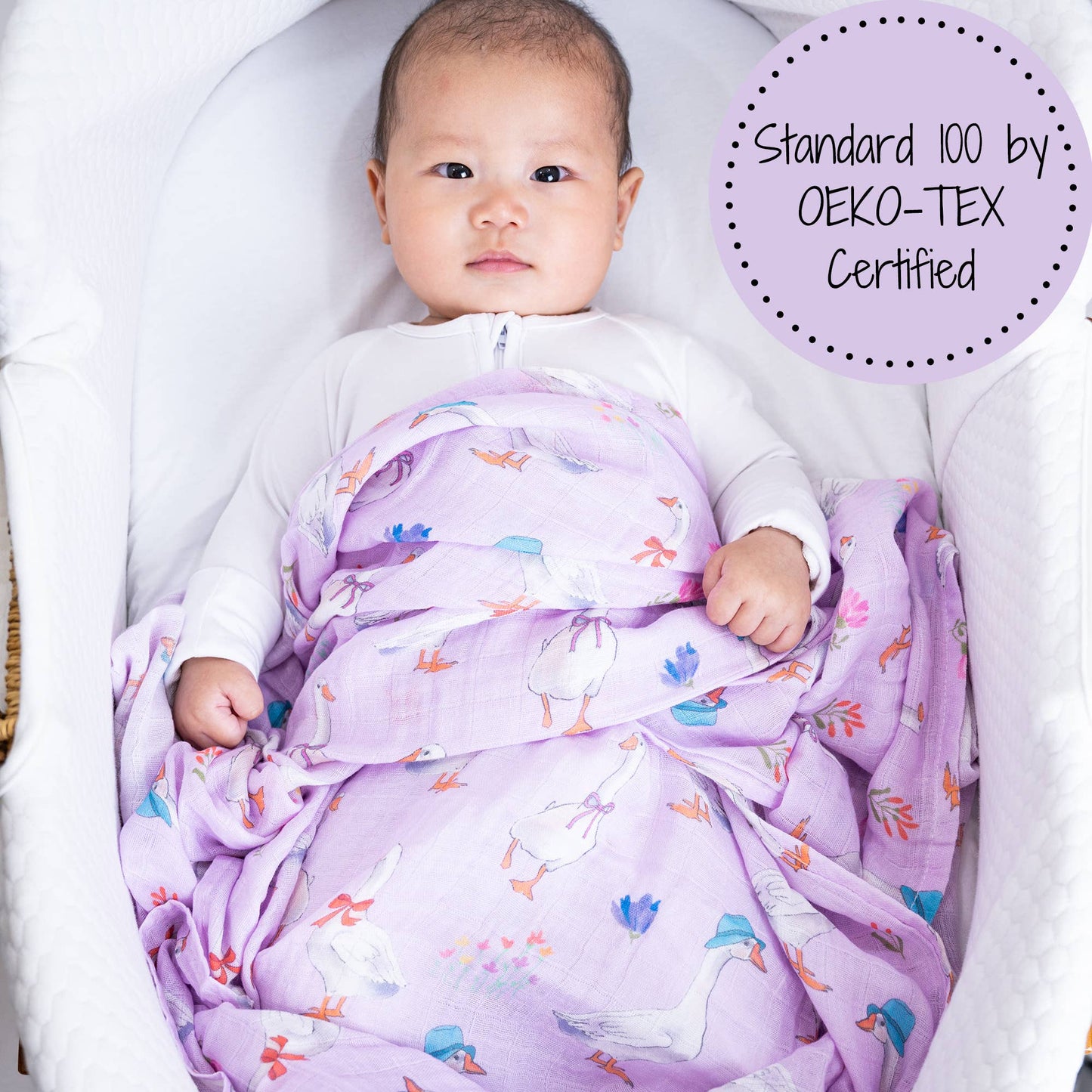 Cute Goose Baby Muslin Swaddle Blanket