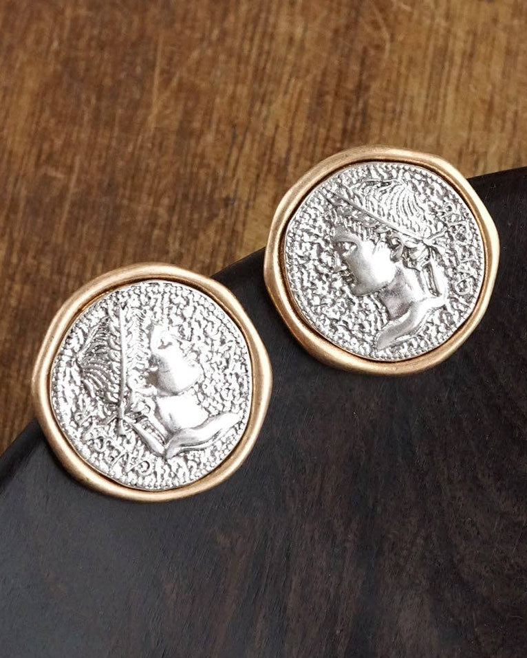 Empire Echo – Coin Stud Statement Earrings
