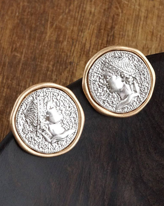 Empire Echo – Coin Stud Statement Earrings