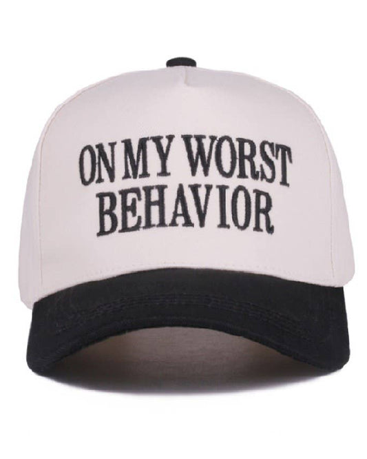 On My Worst Behavior Two Tone Hat