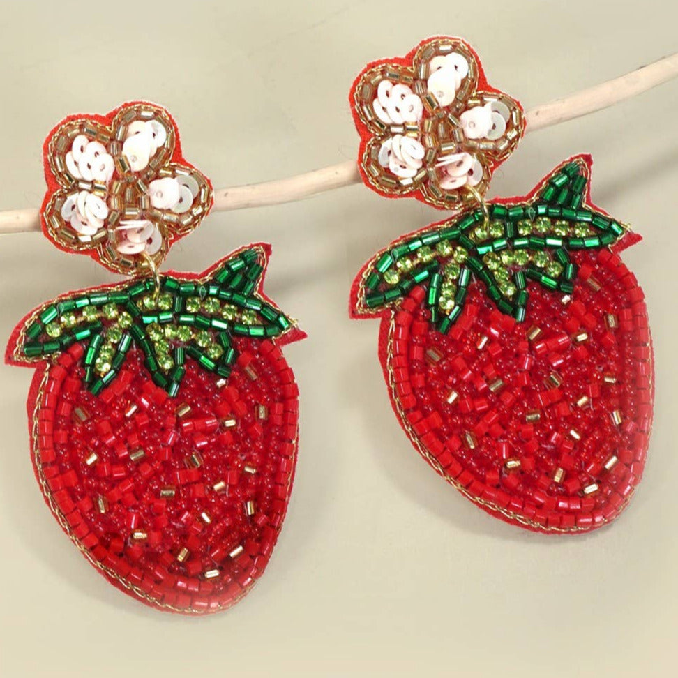 Strawberry Bead Earrings