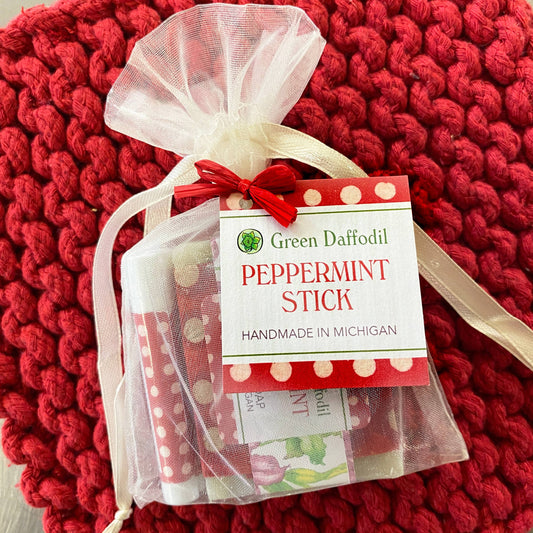 Peppermint Stick Soap & Lip Balm Holiday Gift Set