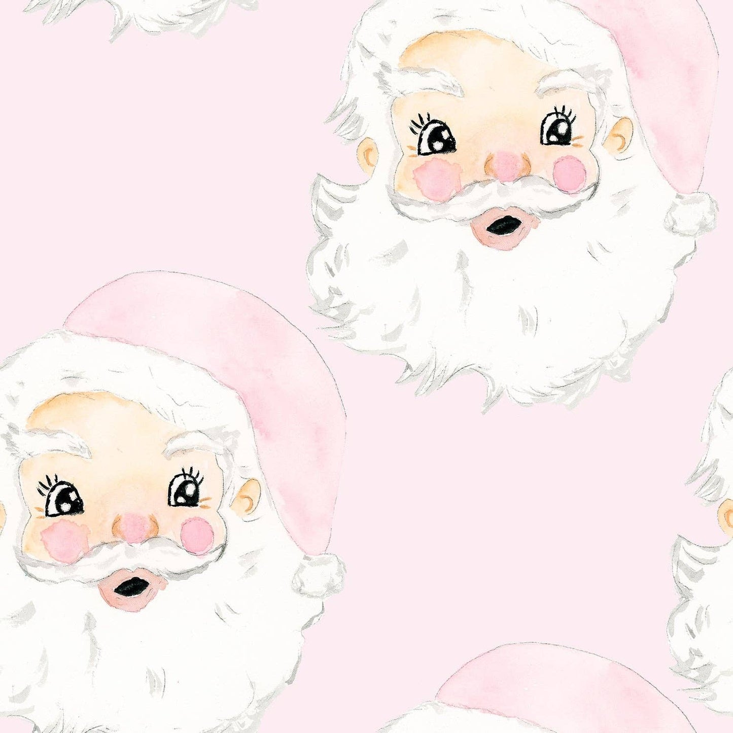 Limited Edition Watercolor Pink Santa - Champagne Collection