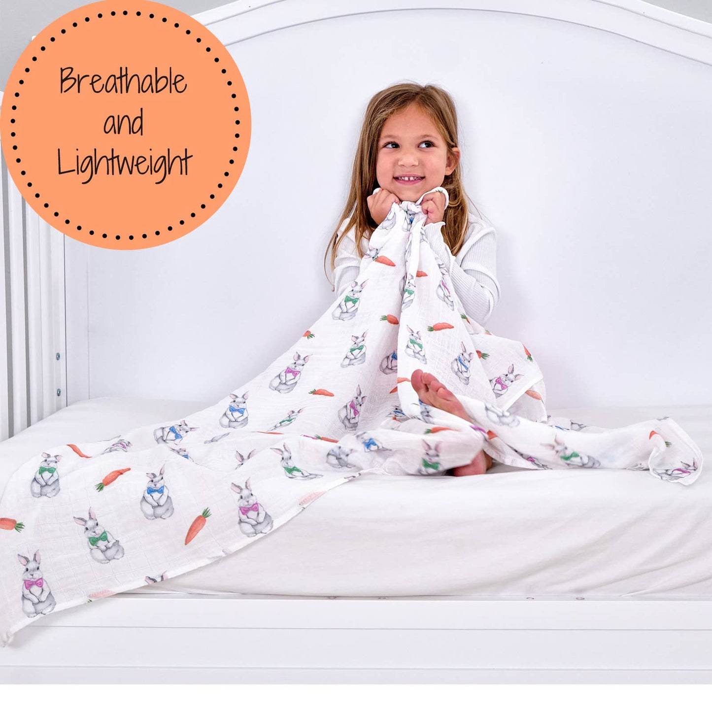 Bunny Easter Baby Muslin Swaddle Blanket