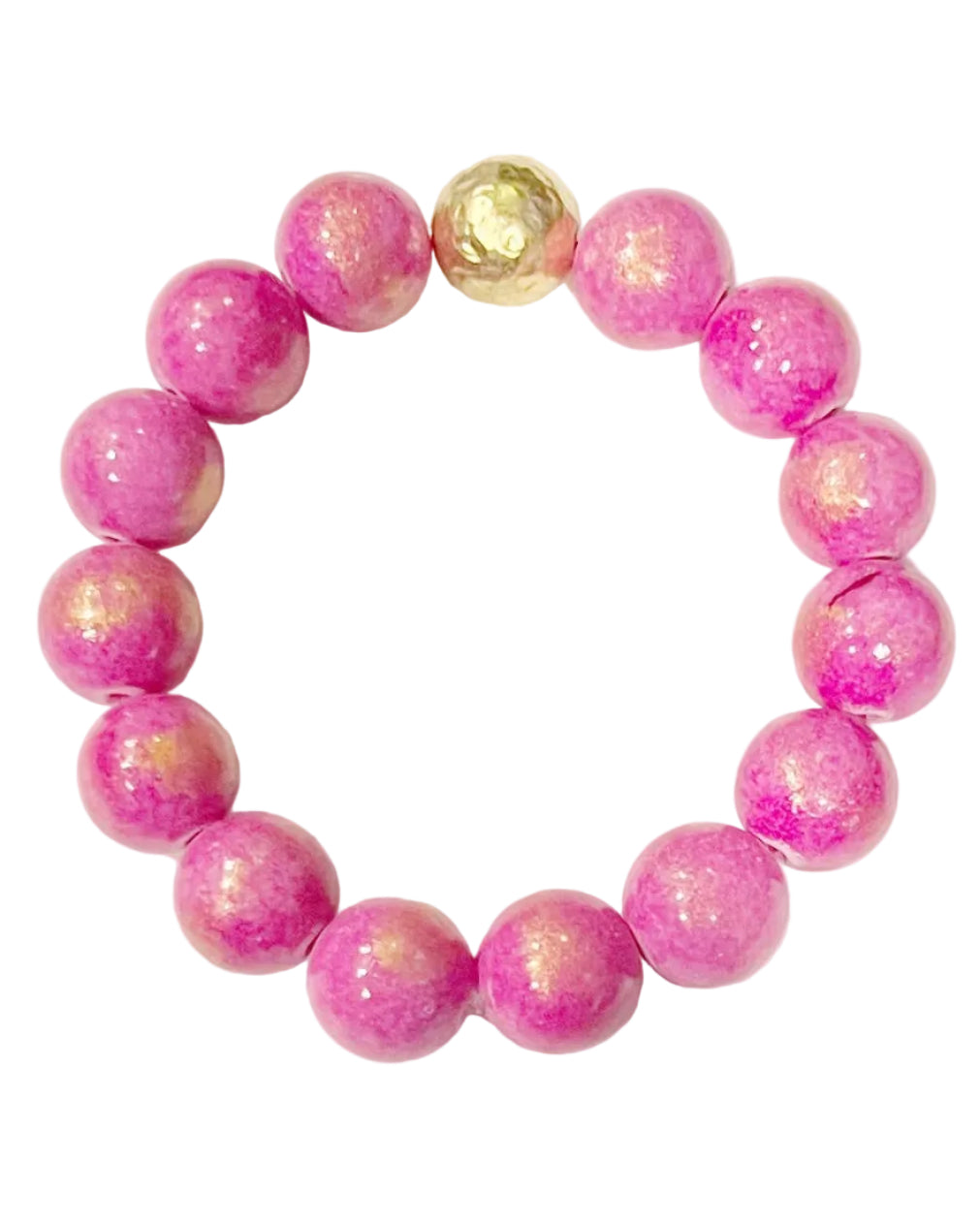Rose Gold Jade Gemstone Stone Beaded Bracelet