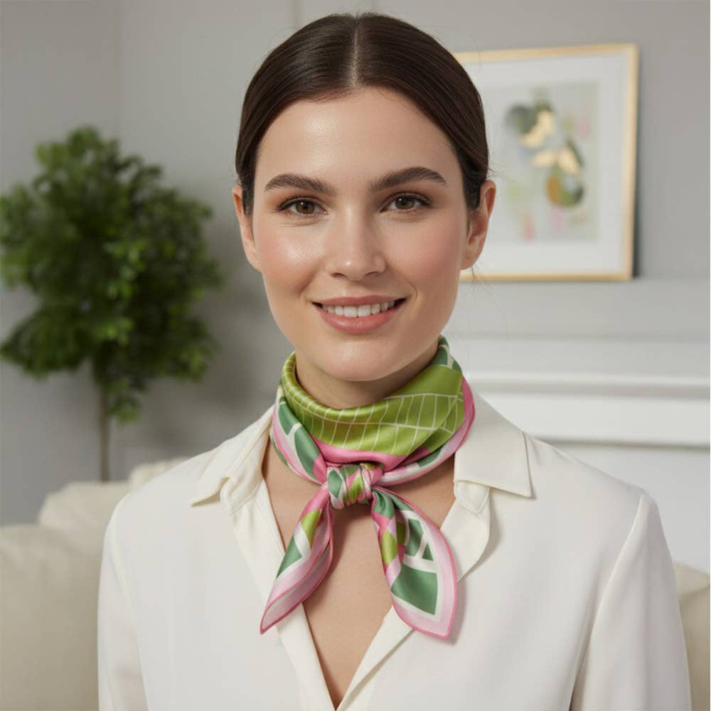 Geometric Color Block Bandana Scarf