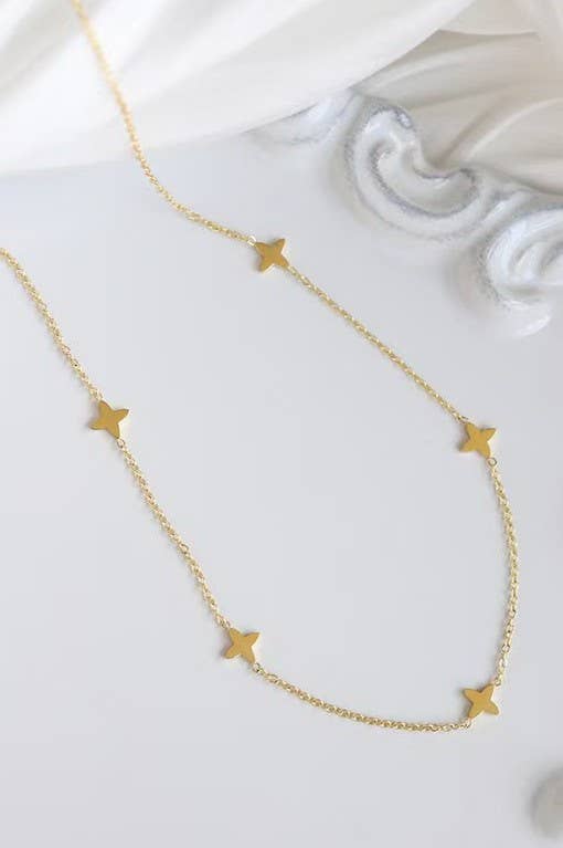 Mini Cross Gold Necklace