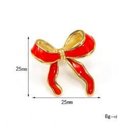 Red Enamel Bow Earrings