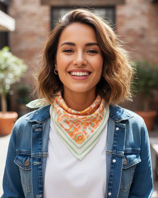 Orange Abstract Tribal Print Bandana