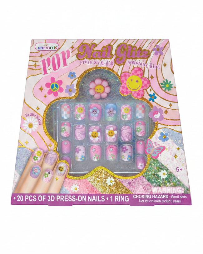 Groovy Flower Pop Nail Glitz